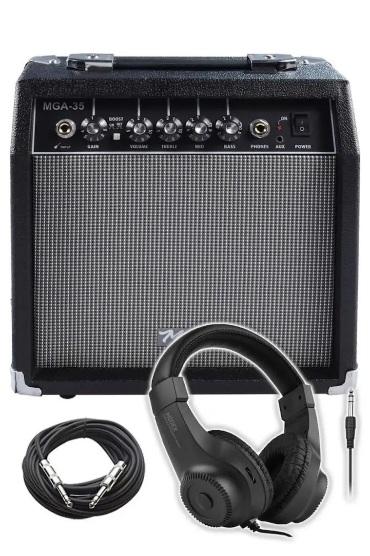 Midex MGA-35BK-HD Elektro Gitar Amfisi 35 Watt Gain Özelliği Kulaklık Çıkışı