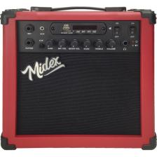 Midex MGA-25RD ELEKTRO Gitar Amfisi 25 Watt USB Bluetooth Şarjlı 2 Girişli