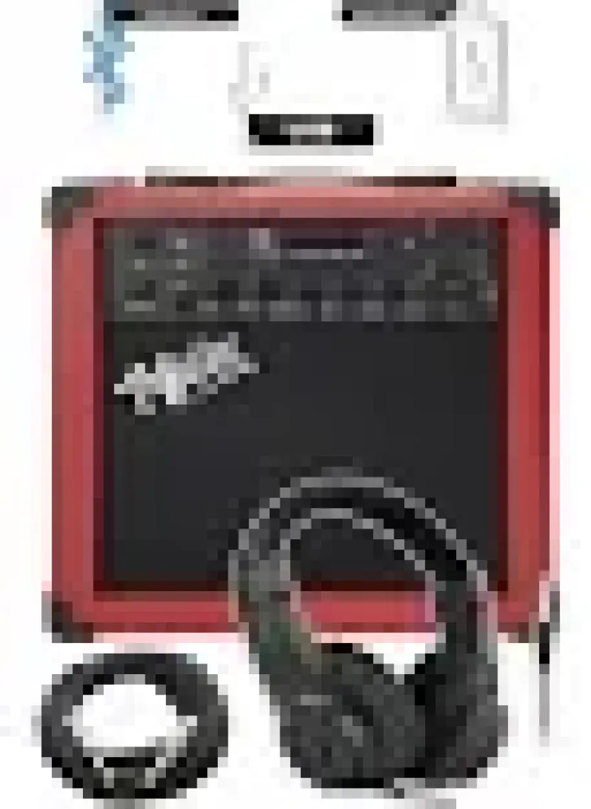 Midex MGA-25RD-PAK Elektro Gitar Amfisi 25 Watt USB Bluetooth ve Şarjlı (Amfi Mikrofon Stand Kulaklık Jack Kablo)