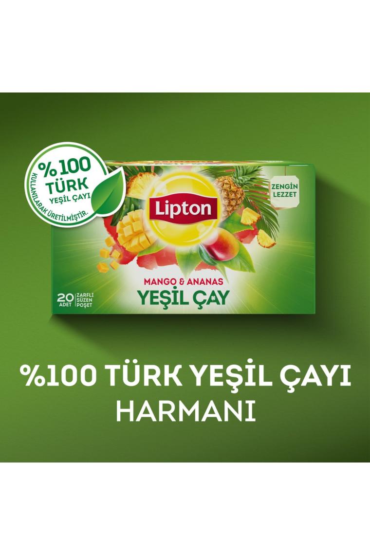 Mango & Ananaslı Bardak Poşet Yeşil Çay 20'li