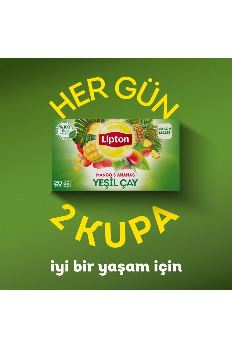 Mango & Ananaslı Bardak Poşet Yeşil Çay 20'li