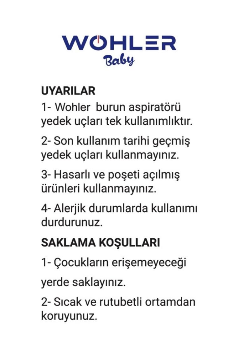 Nazal Burun Aspiratörü Yedek Uç 10 'lu Tek Tek Poşetli (OTRİ BEBE UYUMLU)