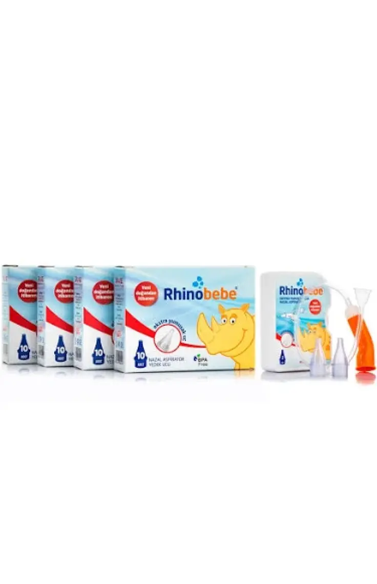 Rhinobebe Nazal Burun Aspiratörü Yedek Ucu ( 4 Kutu )+Aspiratör SKT 07/2028