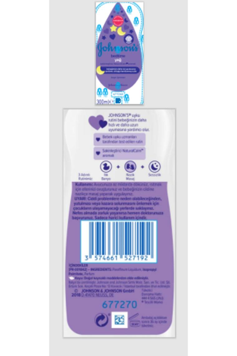 Johnsons Baby Bedtime Oil Mor Bebek Yağı 300 ml