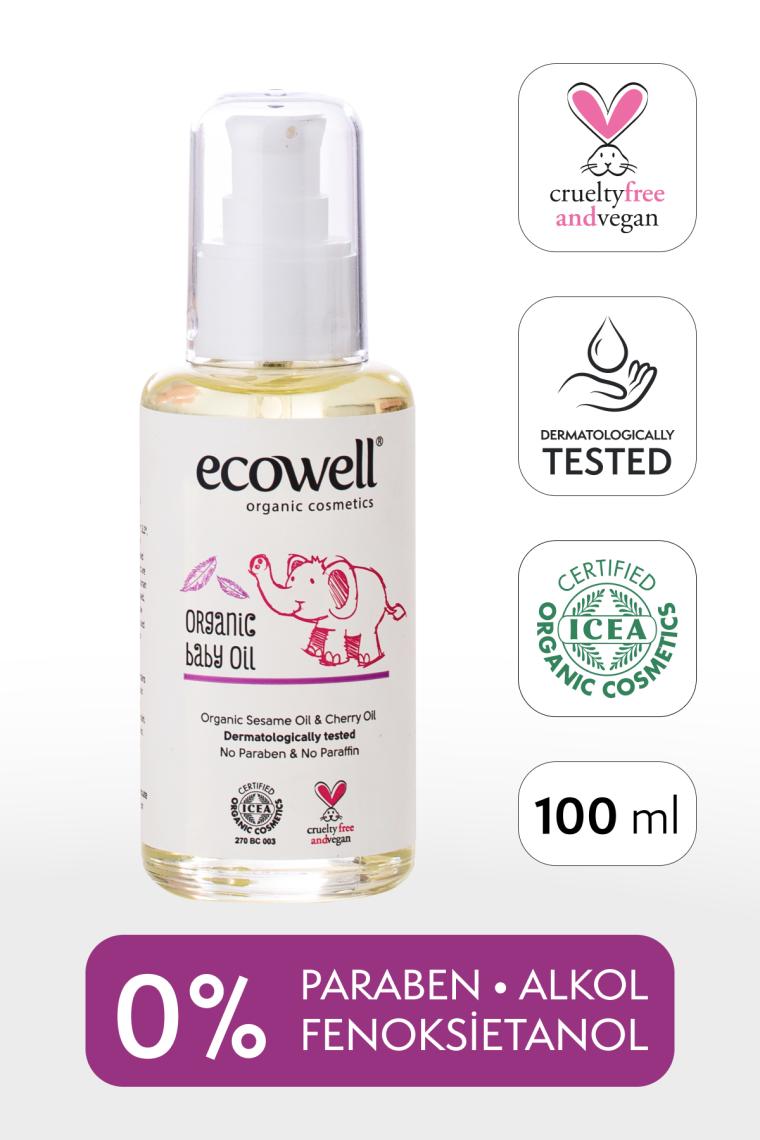 Bebek Yağı, Organik & Vegan Sertifikalı, Hipoalerjenik, Nemlendirici, Rahatlatıcı Bebe Masajı, 100ml