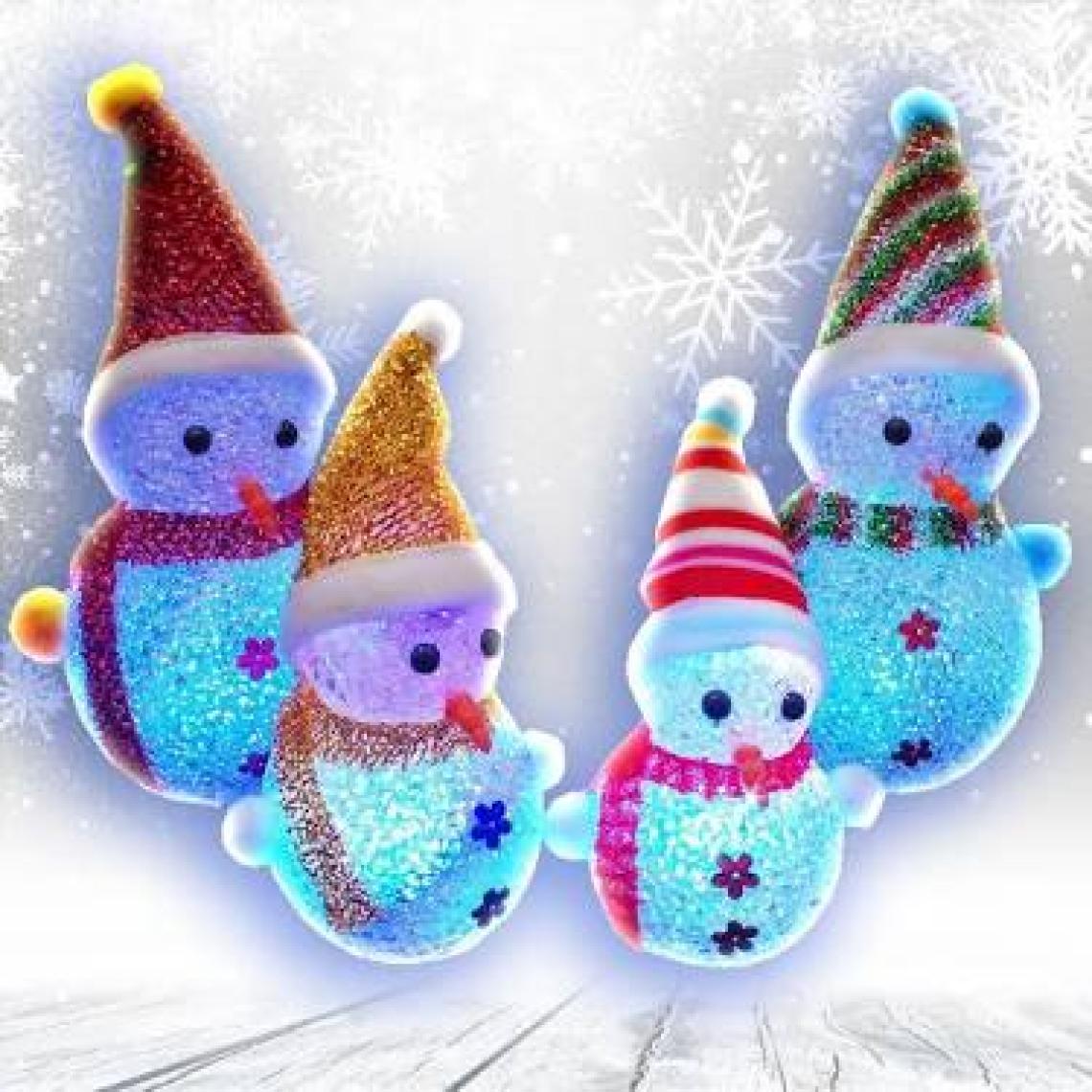 Süsle Bebek ve Parti Renk Değiştiren Pilli, Led Kardan Adam - 15cm x 6cm