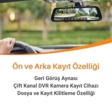 Jameson Araç Geri Görüş Ve Dikiz Aynası Ön Kayıt Kamerası 1080P Full Hd