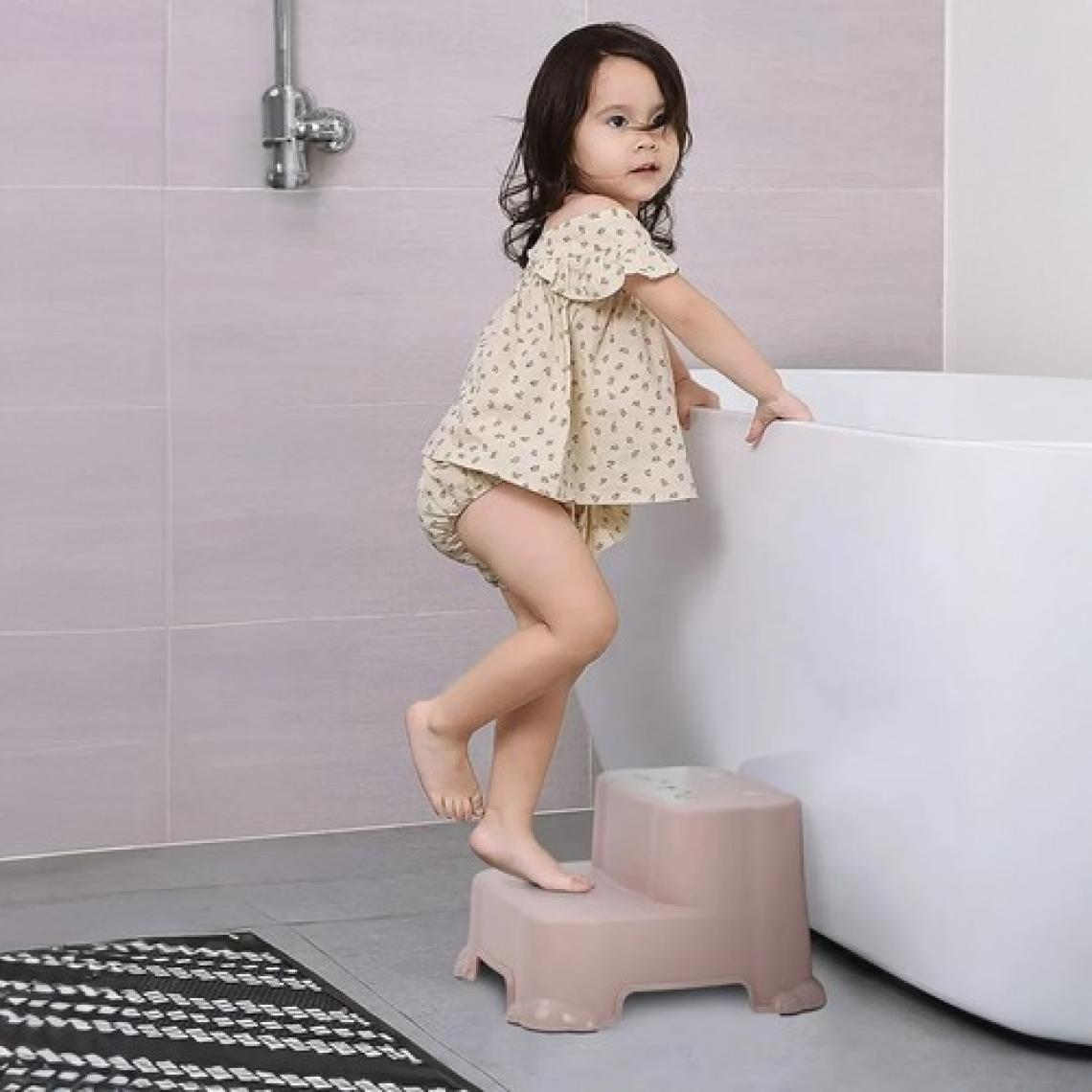 Meleni Baby Çocuklar Için Tuvalet Eğitim Seti- Kaydırmaz Katlı Basamak ve Kulplu Klozet Adaptörü Pembe