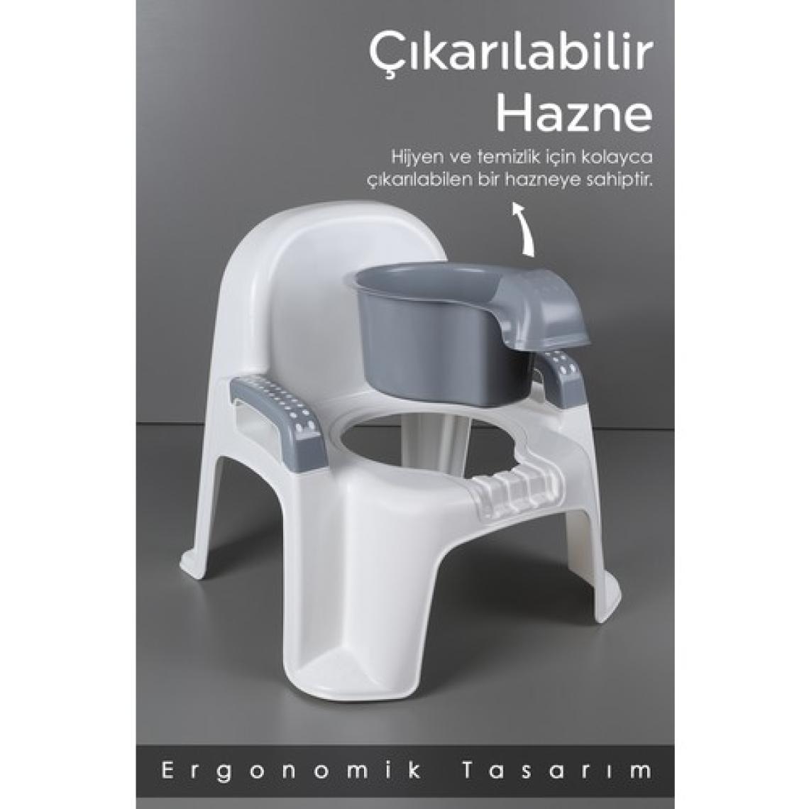 Meleni Baby Bebek Tuvalet Alıştırma Lazımlığı - Tutma Kollu Koltuk Tipi Çocuk Lazımlık