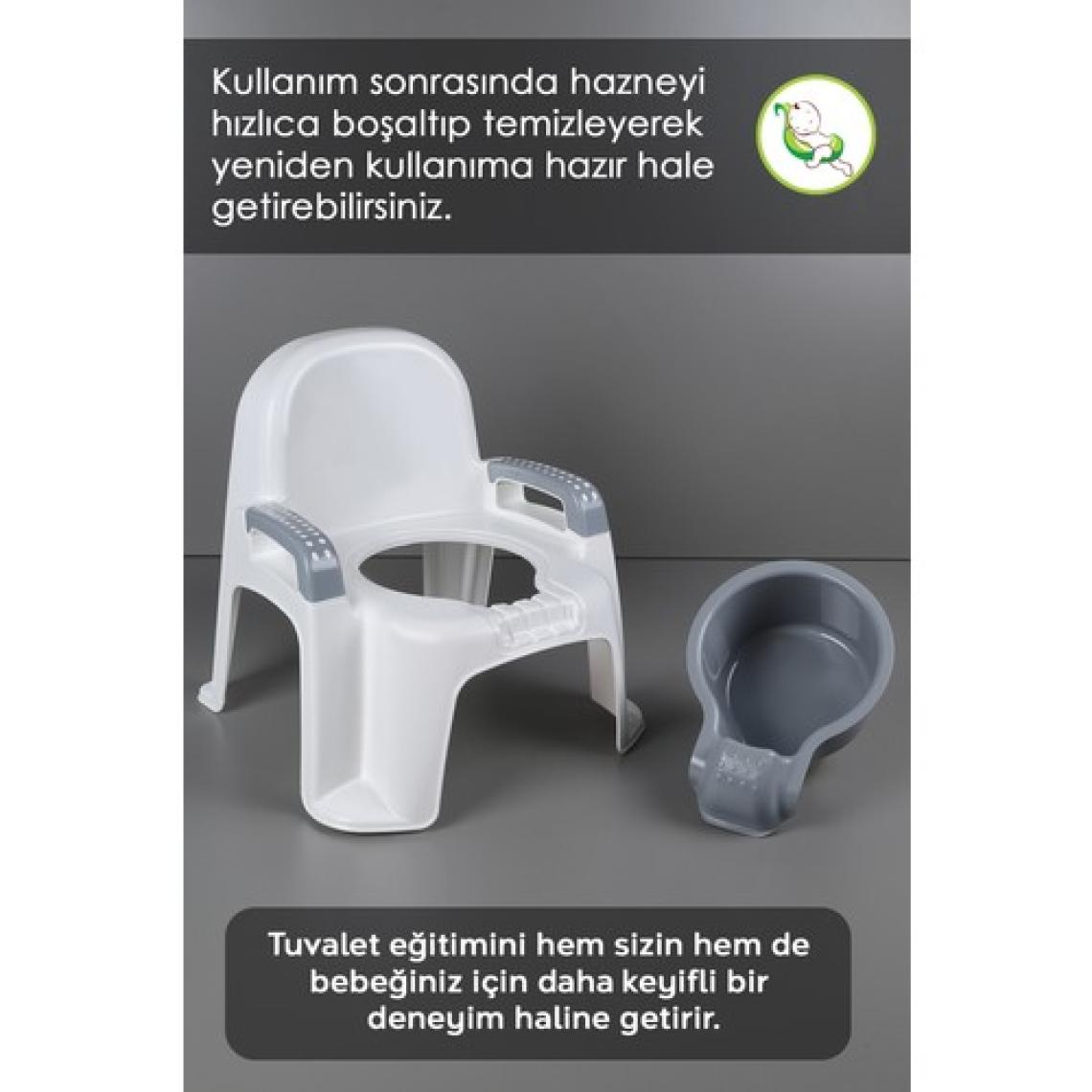 Meleni Baby Bebek Tuvalet Alıştırma Lazımlığı - Tutma Kollu Koltuk Tipi Çocuk Lazımlık