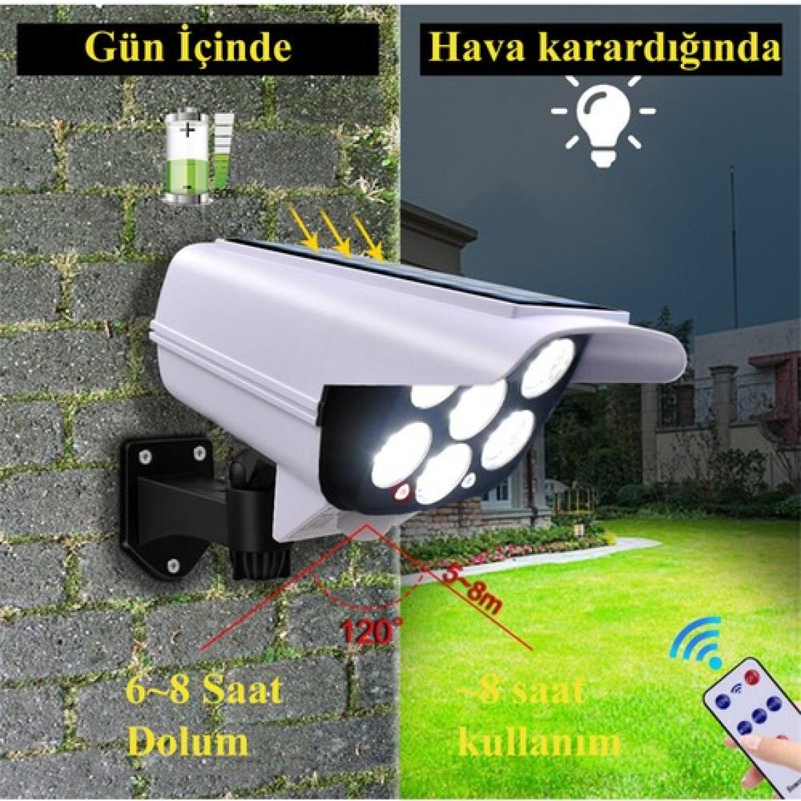 Dailytech Sensörlü Solar 77 LED Hırsız Caydırıcı Sahte Kamera Lamba