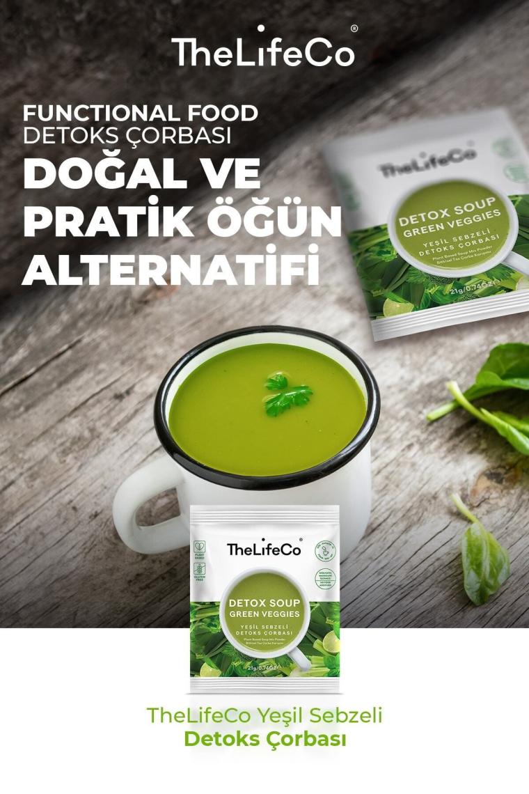 Katkısız Yeşil Sebzeli Detoks Çorbası Karışımı 21 G - 12’li Kutu (DÜŞÜK KALORİLİ, VEGAN, GLUTENSİZ)