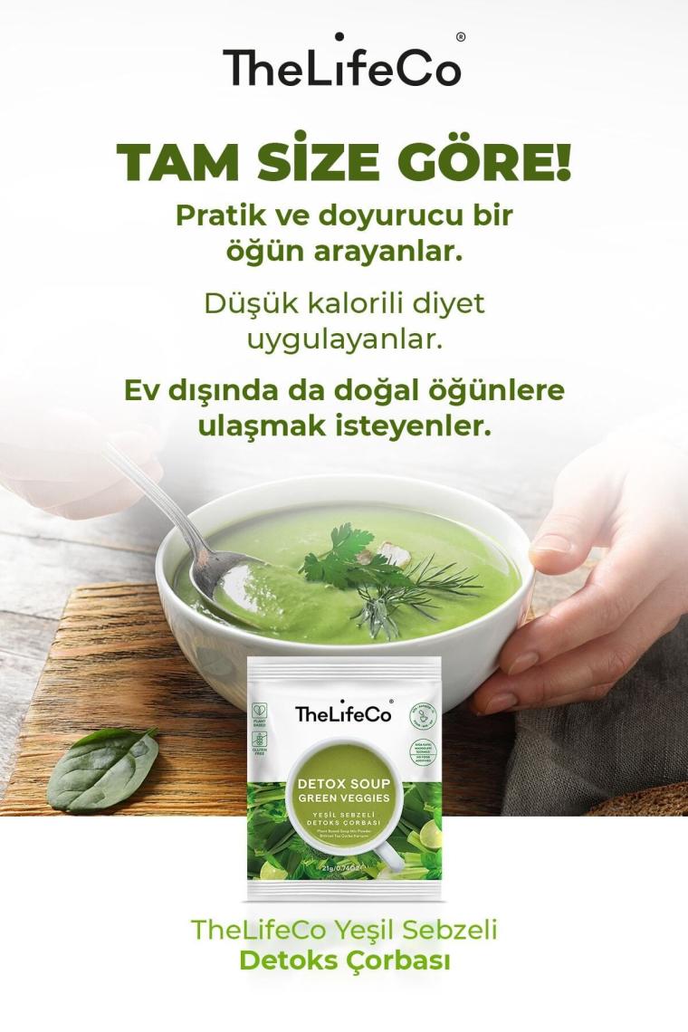 Katkısız Yeşil Sebzeli Detoks Çorbası Karışımı 21 G - 12’li Kutu (DÜŞÜK KALORİLİ, VEGAN, GLUTENSİZ)