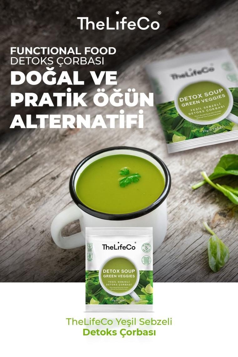Katkısız Yeşil Sebzeli Detoks Çorbası Karışımı 21 G (DÜŞÜK KALORİLİ, VEGAN, GLUTENSİZ)