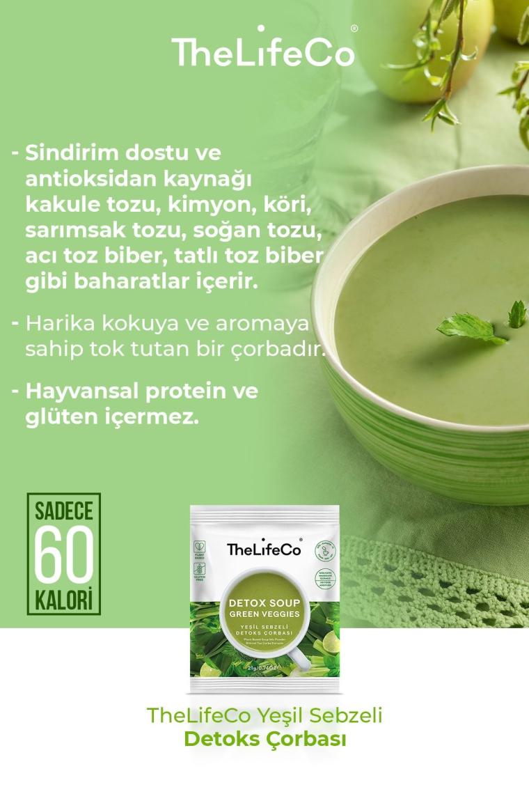 Katkısız Yeşil Sebzeli Detoks Çorbası Karışımı 21 G (DÜŞÜK KALORİLİ, VEGAN, GLUTENSİZ)