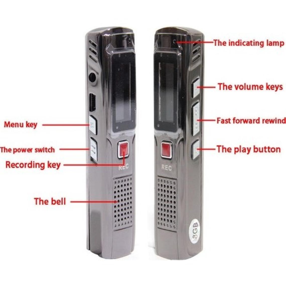 Kingboss Dijital Ses Kayıt Cihazı Mp3 Çalar 8 GB