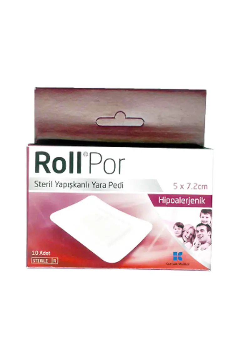 Roll Por 5X7.2 CM Steril Yapışkanlı Yara Pedi 10 Adet