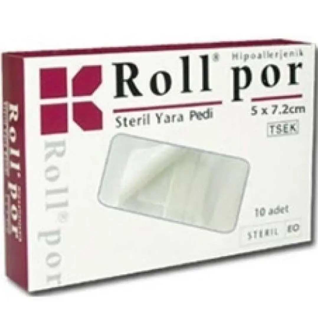 Roll Por 5X7.2 CM Steril Yapışkanlı Yara Pedi 10 Adet