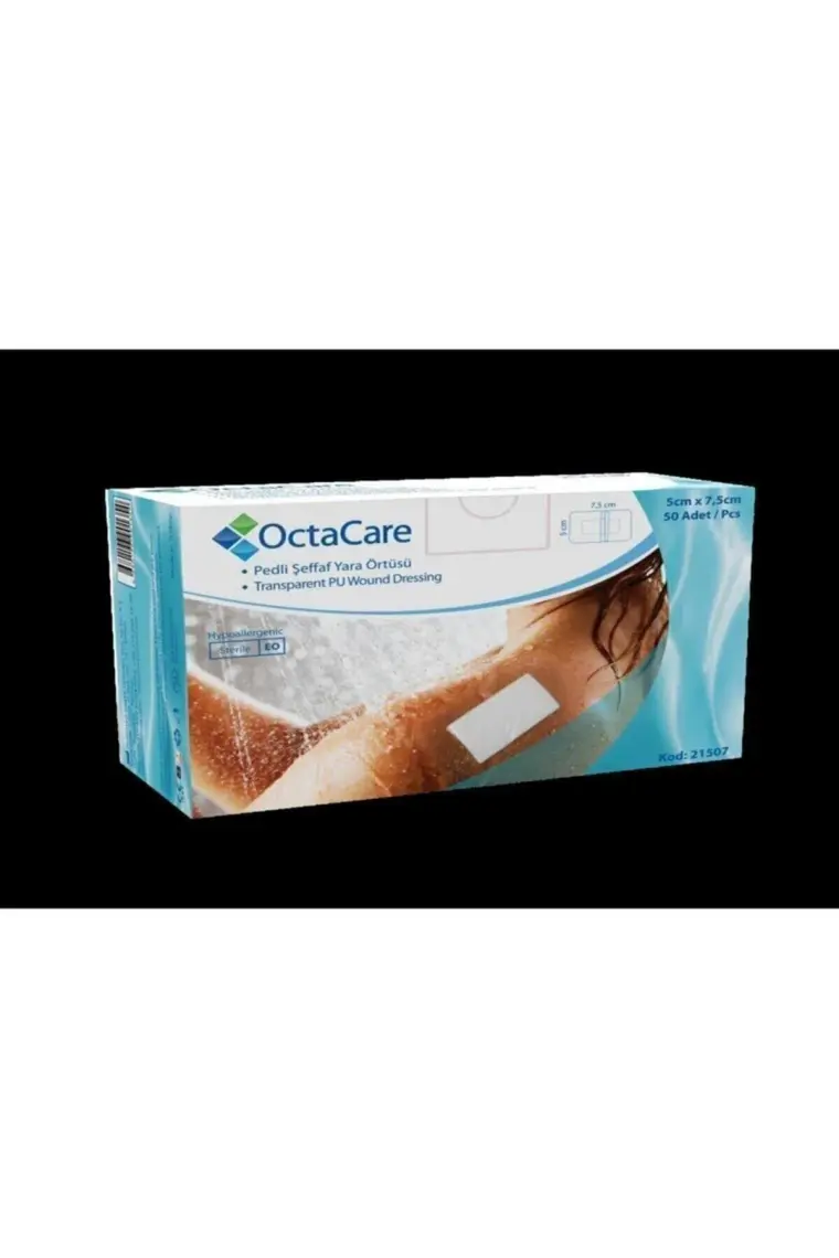 Octacare 21507 Su Geçirmez Film Yara Örtüsü 5cm x 7,5cm 50 Adet