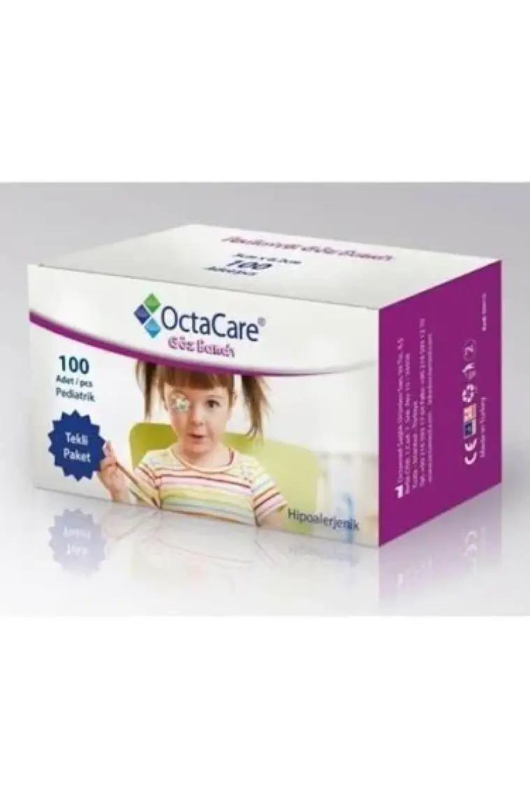 Octacare Kız  Çocuk Göz Kapama Bandı - 5cmx6,2cm -100 Lü Paket