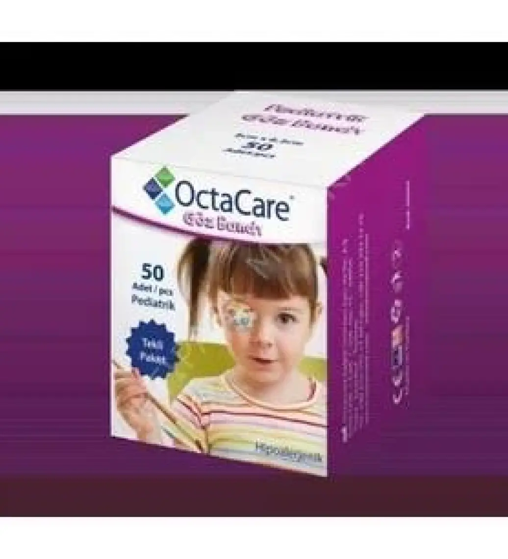 Octacare Kız  Çocuk Göz Kapama Bandı - 5cmx6,2cm -50 Li Paket