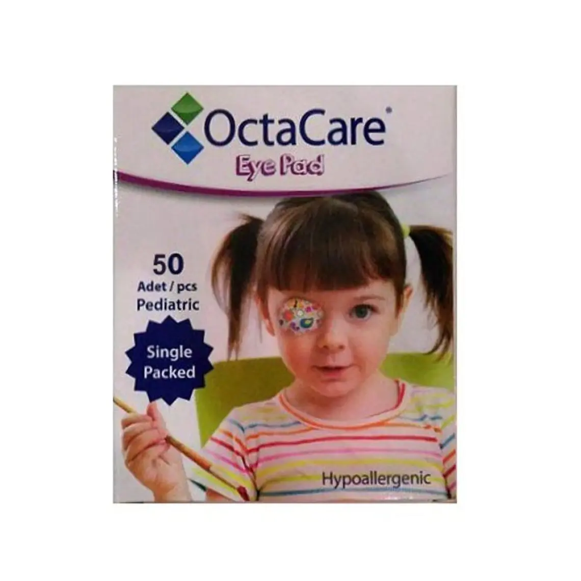Octacare Kız  Çocuk Göz Kapama Bandı - 5cmx6,2cm -50 Li Paket