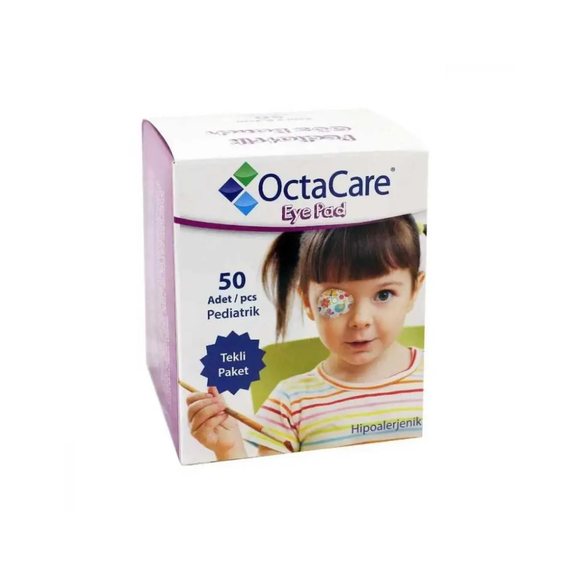 Octacare Kız  Çocuk Göz Kapama Bandı - 5cmx6,2cm -50 Li Paket