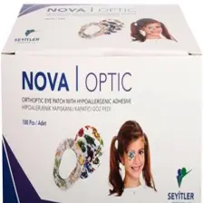 Nova Optik Göz Kapama Bandı - Göz Pedi - Renkli Desenli - Çocuk - 100 Adet