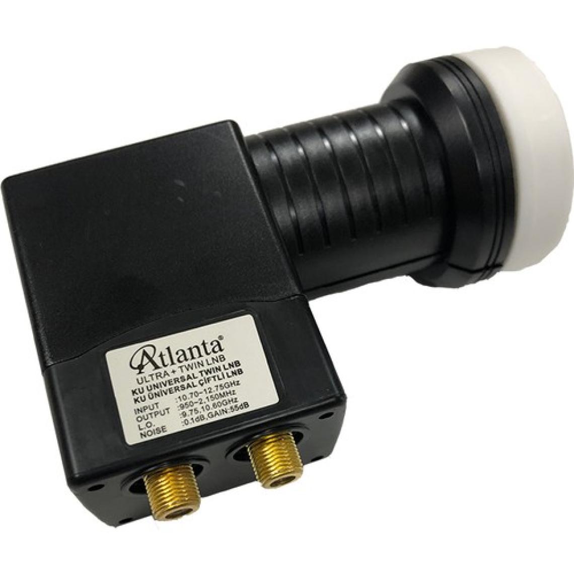 Atlanta Ultra+ Twin Çiftli Çift Çıkışlı 4K Full HD LNB (Gold Konnektör/2 Uydu Alıcıda Kullanım)