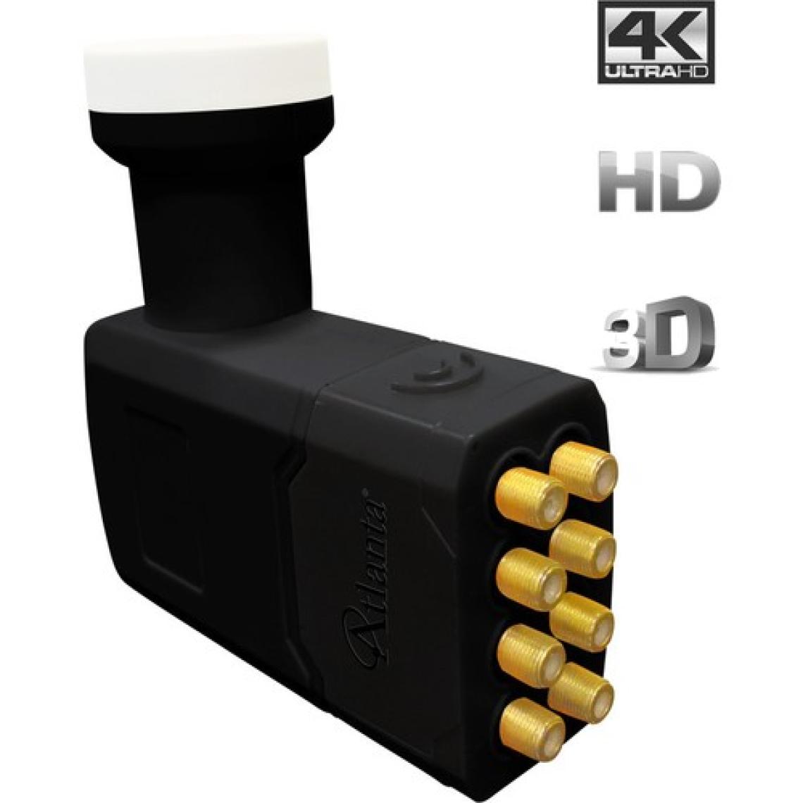 Atlanta Ultra Octo Sekizli Sekiz Çıkışlı 4K Full HD LNB (Gold Konnektör/8 Uydu Alıcıda Kullanım)