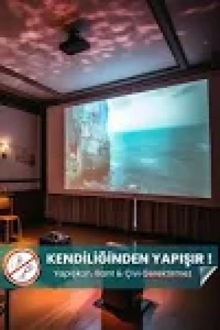 Projeksiyon Perdesi, Ev Sineması, Yapıştırıcı Gerektirmeyen, Duvar Projeksiyon Perdesi