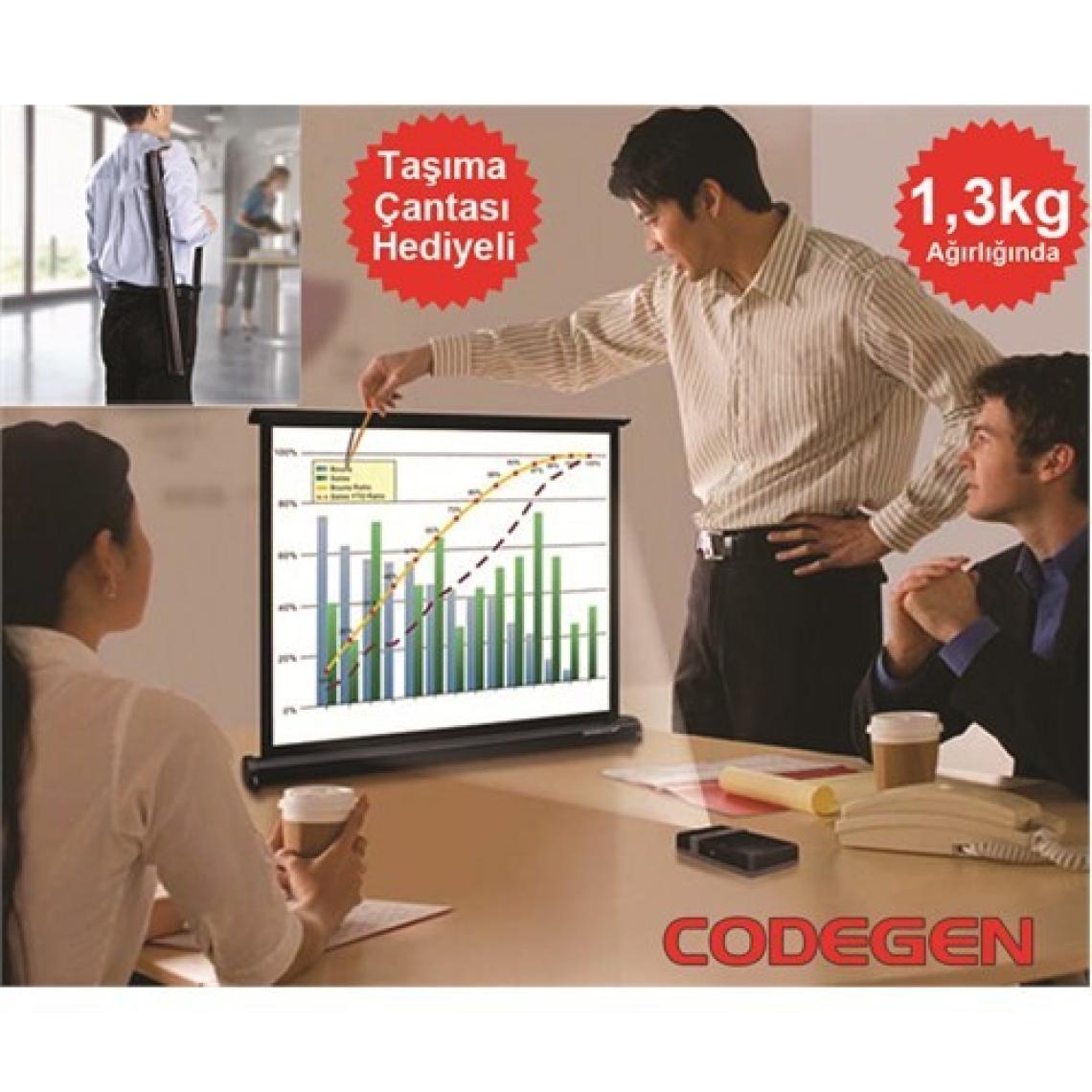 Codegen (MX-40) 81x61 cm Masaüstü Projeksiyon Perdesi - Taşıma Kılıfı Hediyeli