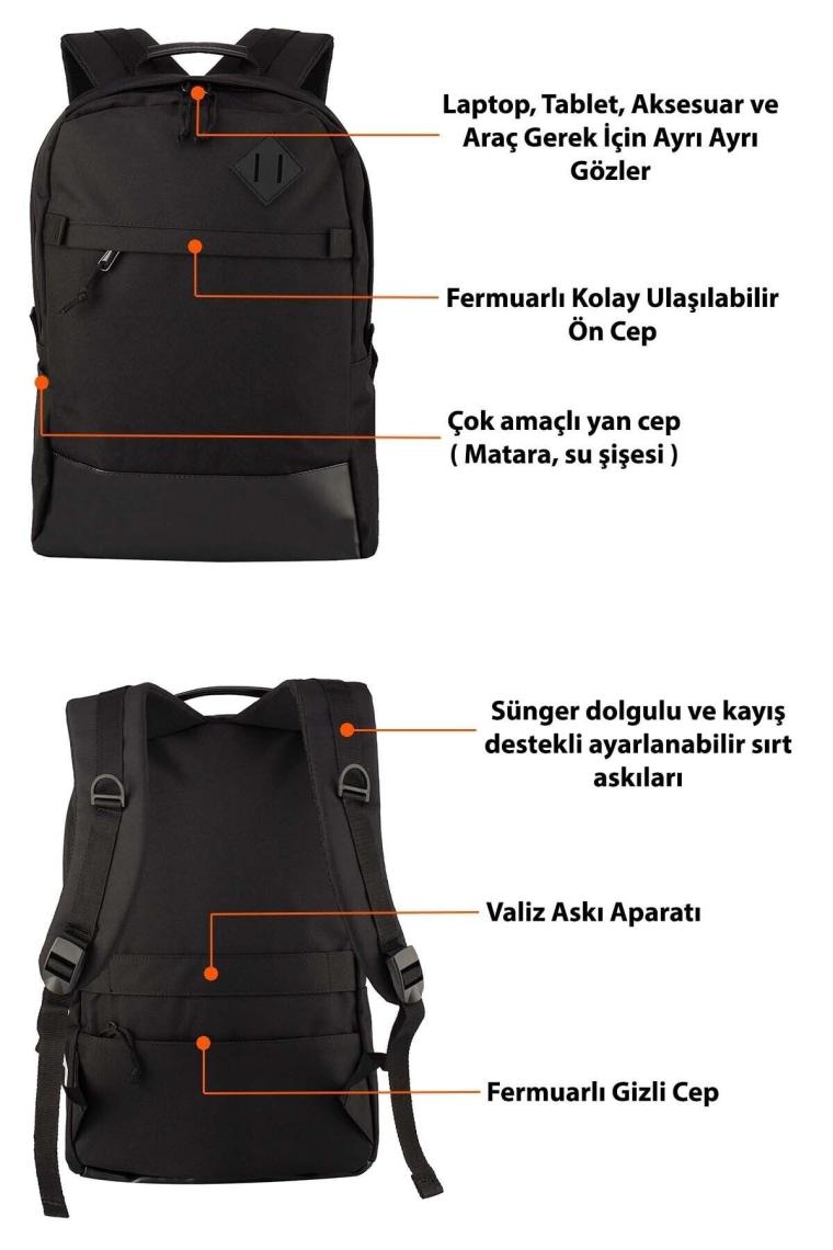 Backpack Daily Siyah Sırt Çantası