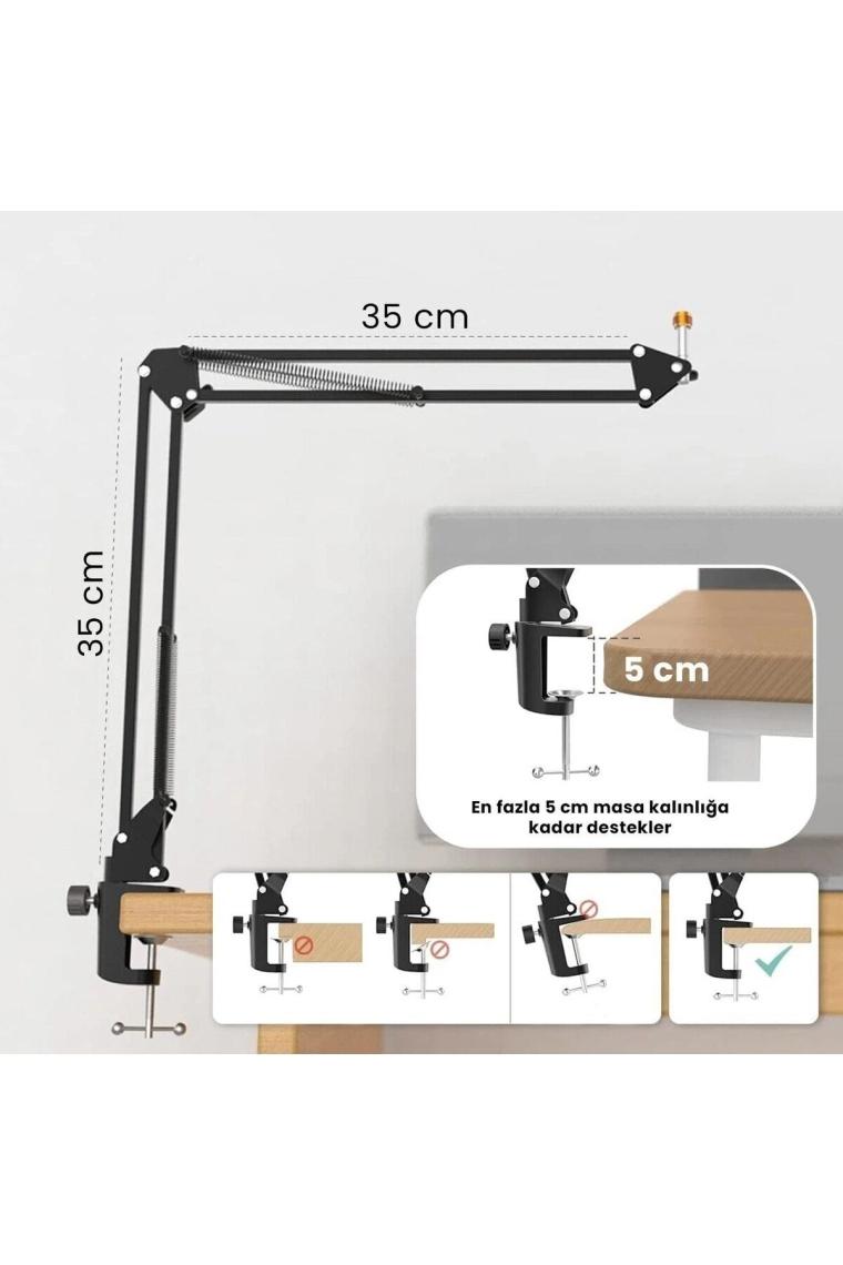 Cs1 Masa Tipi Mikrofon Standı - Mikrofon Sehpası 35X35 cm