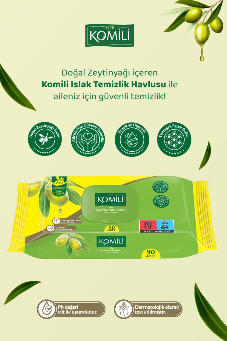 Komili 90 Yaprak Islak Mendil