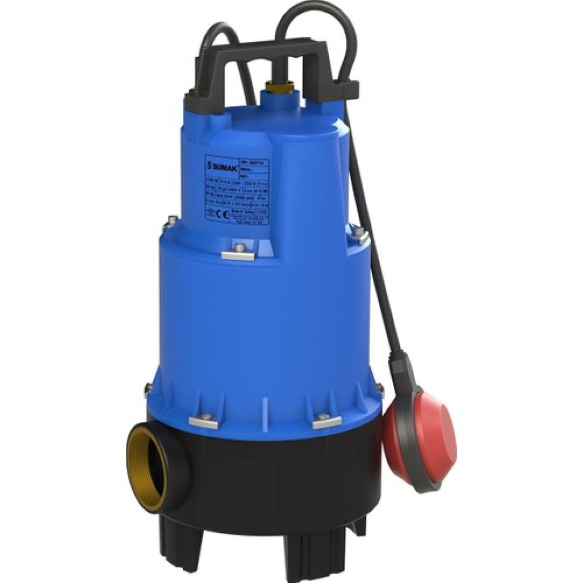 Sumak SDF15 1.1 kw 1.5 HP 2900 D/D 220/230 volt Monofaze Foseptik Dalgıç Pompası (10 m Kablo+Flatörlü)