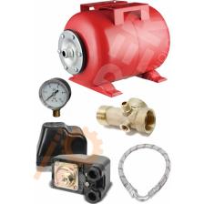 Böhrer CRW50-İ 50 Lt Full Set Yatay Hidrofor Genleşme Tankı - Manometre + Durug Şalter + Beşyol + 70CM Flex