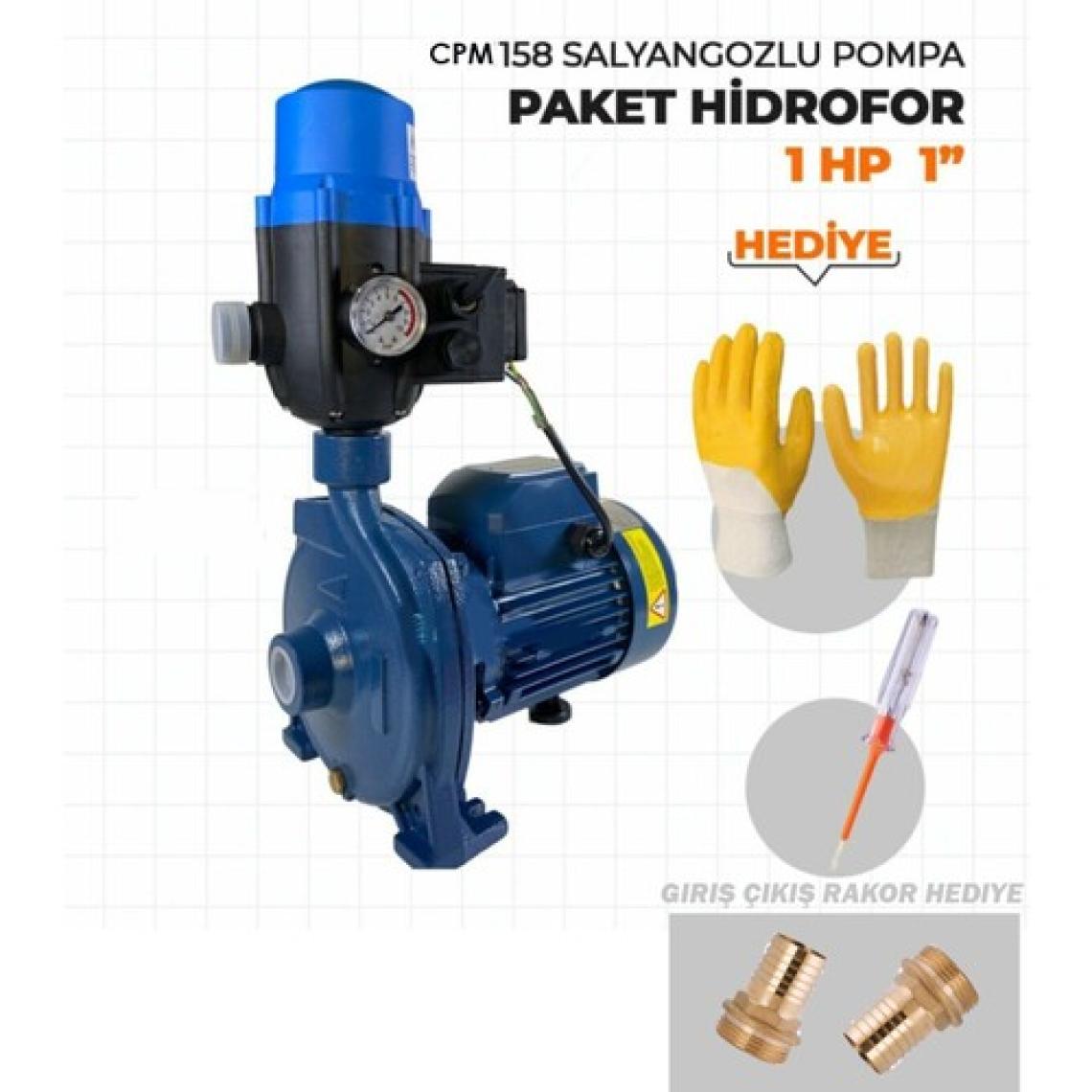 Stilmax Germany STM158 Metal Dişli Otomatik Sistem Paket Hidrofor Su Pompası 1 Hp 1" + Rakor Takımı