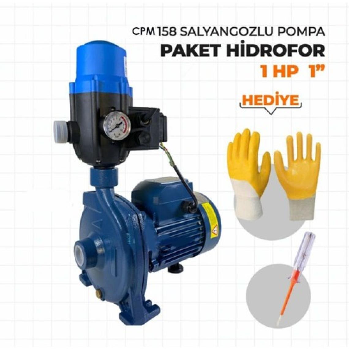 Stilmax Germany STM158 Metal Dişli Otomatik Sistem Paket Hidrofor Su Pompası 1 Hp 1" + Rakor Takımı