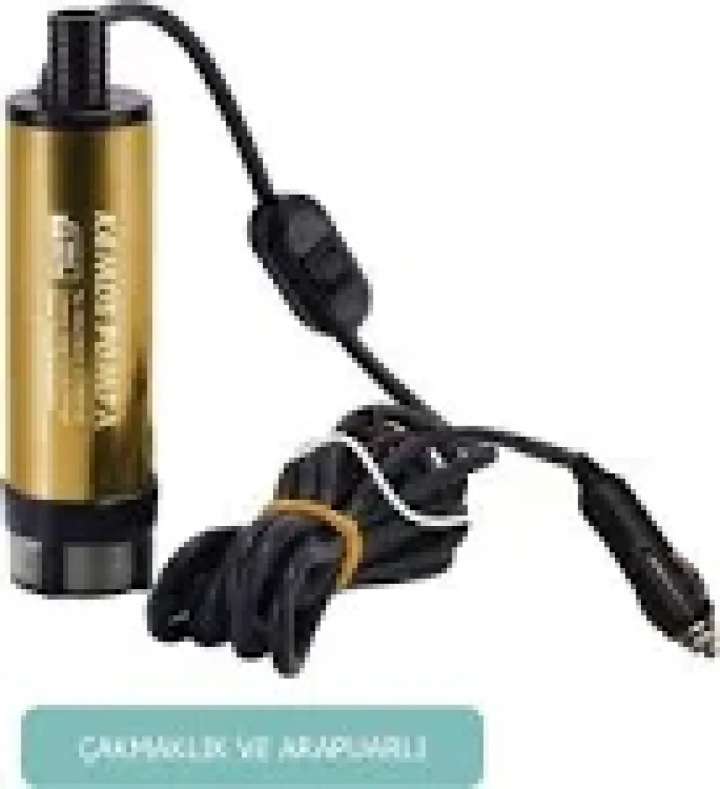 Kemos Kızılırmak 12 Volt Dalgıç Tipi Sıvı Aktarma Pompası(Filtreli + Arapuarlı + Çakmaklıklı)