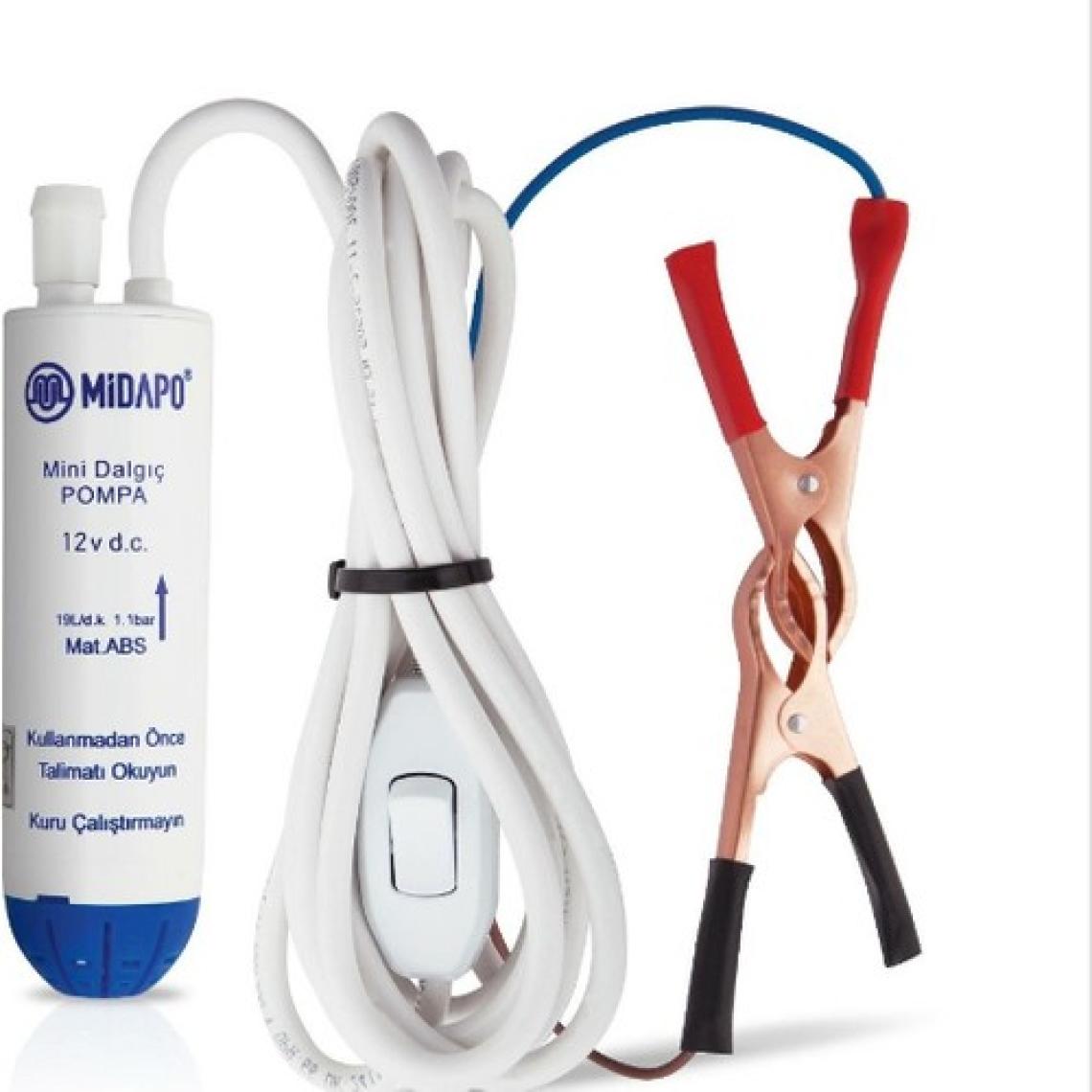 MİDAPO 12 Volt Mini Küçük Dalgıç Pompası (Mazot,Su yada Süt Pompası)