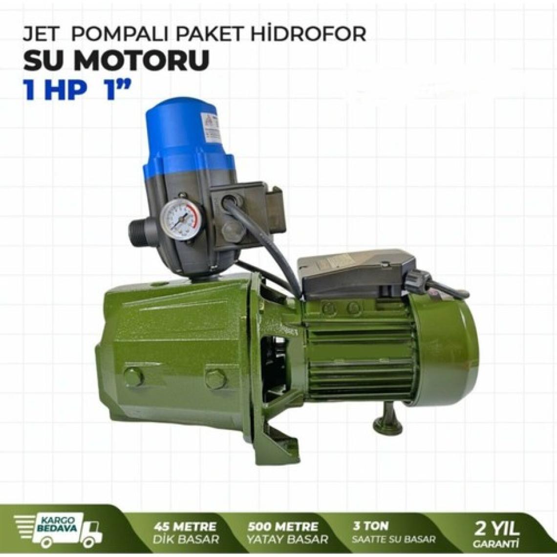 Stilmax Alman Type Jet Pompalı Otomatik Paket Hidrofor Su Motoru 1 Hp 1" Eldiven + Kontrol Kalemi