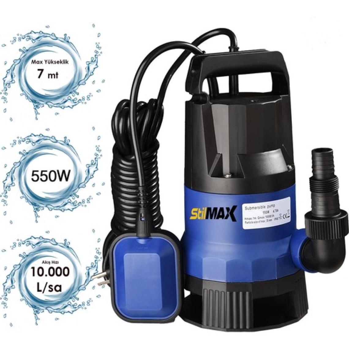 Stilmax  QSB550 550W  Plastik Gövdeli Kirli ve Temiz Su Dalgıç Pompa Seti Şamandıralı Otomatik Paket