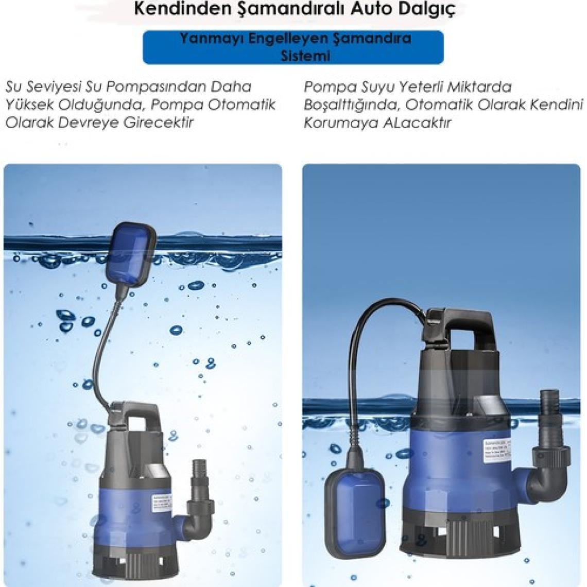 Stilmax  QSB550 550W  Plastik Gövdeli Kirli ve Temiz Su Dalgıç Pompa Seti Şamandıralı Otomatik Paket