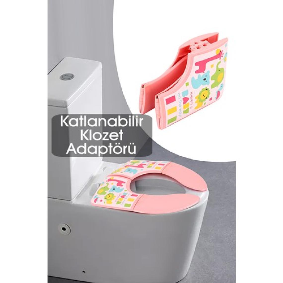 Meleni Baby Portatif Katlanabilir Çocuk Klozet Kapağı Adaptörü - Desenli Bebek Tuvalet Alıştırma Oturağı
