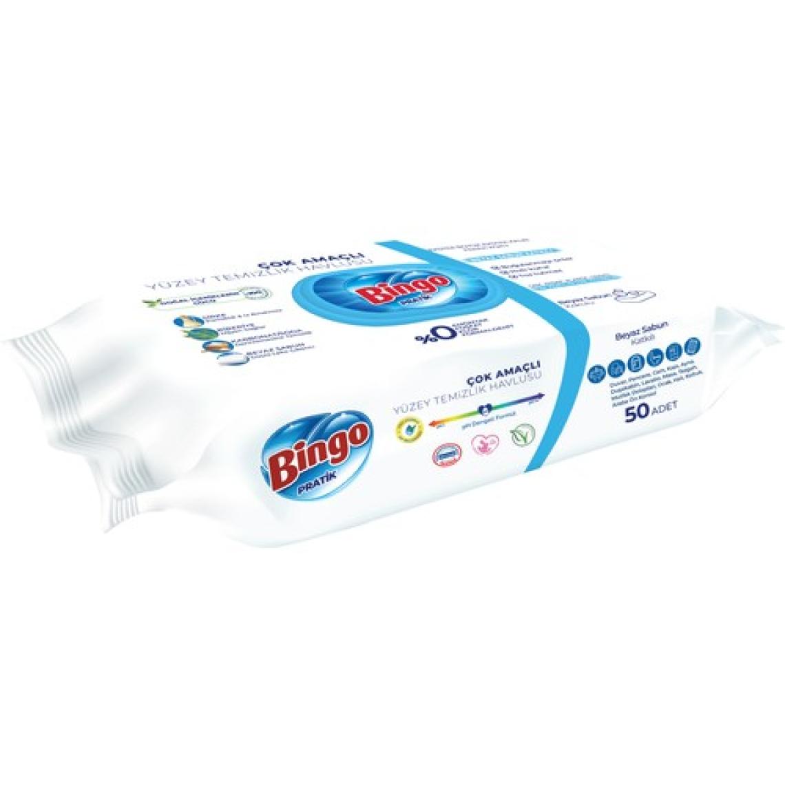Bingo Yüzey Havlusu Beyaz Sabun 50'li