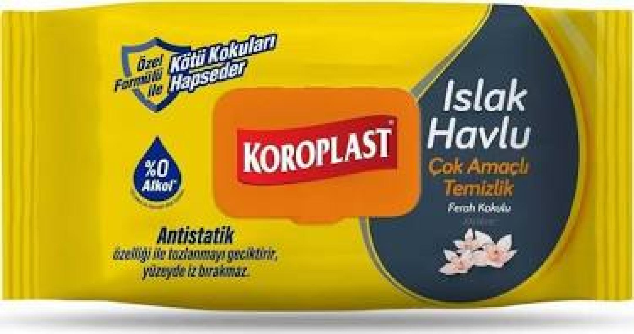Koroplast 100'LÜ Çok Amaçlı Islak Temizlik Havlusu Ferah Kokulu (Extra Büyük Boy, Mop Uyumlu)