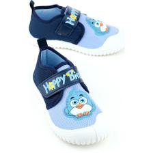 Gezer Yazlık Erkek Çocuk Keten Happy Bird Cırt Cırtlı Ayarlanabilir Ayakkabı
