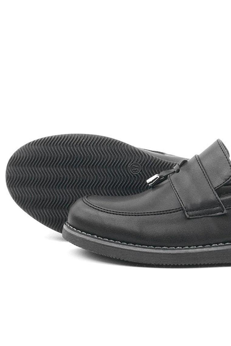 Rakerplus Siyah Mat Loafer Klasik Çocuk Ayakkabısı