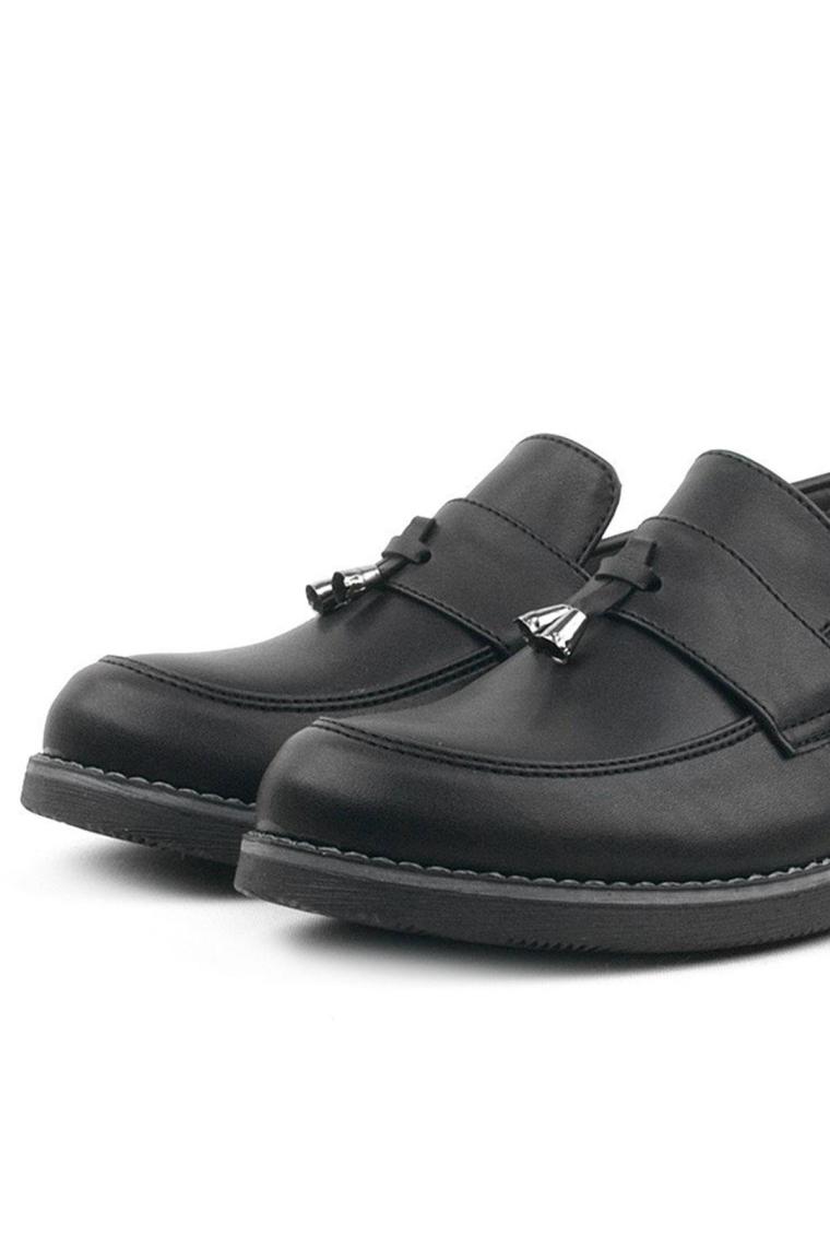 Rakerplus Siyah Mat Loafer Klasik Çocuk Ayakkabısı